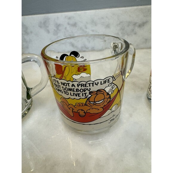 1978 McDonald's Glass Garfield Coffee Mugs (Lot of 3) - Picture 3 of 16